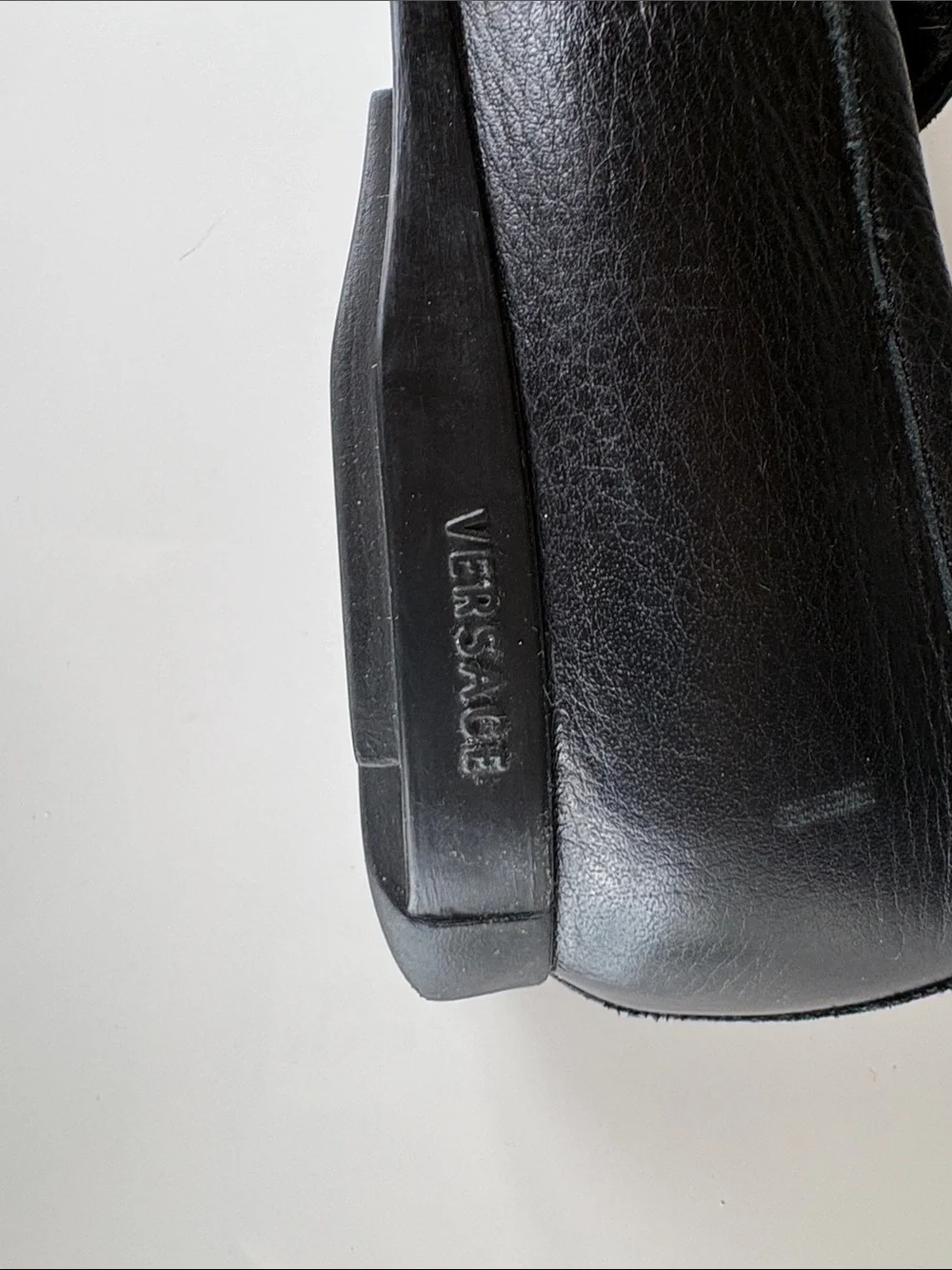 Versace Black Leather Loafers with Gold Medusa Hardware